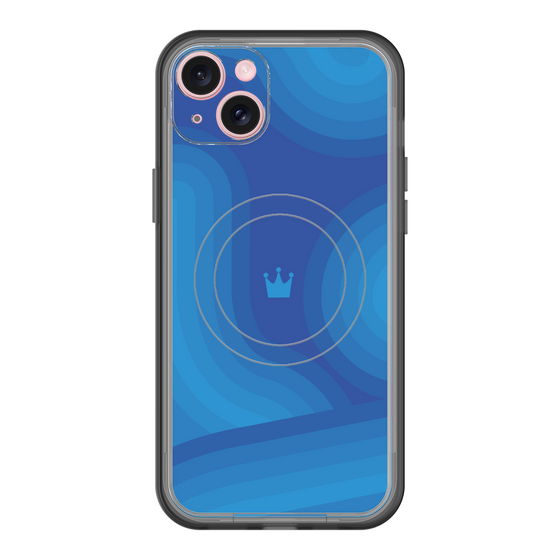 スリムプロテクションプレミアムケース with MagSafe［ CASEPLAY Winding Pattern - Blue ］