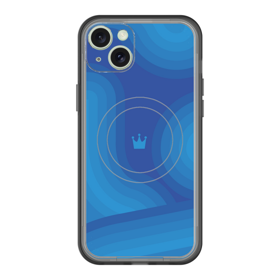 スリムプロテクションプレミアムケース with MagSafe［ CASEPLAY Winding Pattern - Blue ］