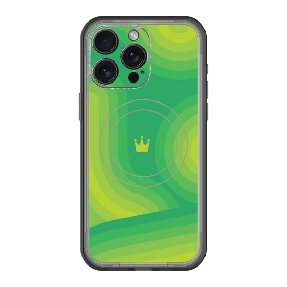 スリムプロテクションプレミアムケース with MagSafe［ CASEPLAY Winding Pattern - Green ］