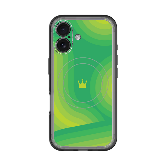 スリムプロテクションプレミアムケース with MagSafe［ CASEPLAY Winding Pattern - Green ］