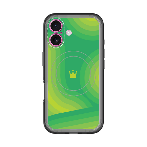 スリムプロテクションプレミアムケース with MagSafe［ CASEPLAY Winding Pattern - Green ］