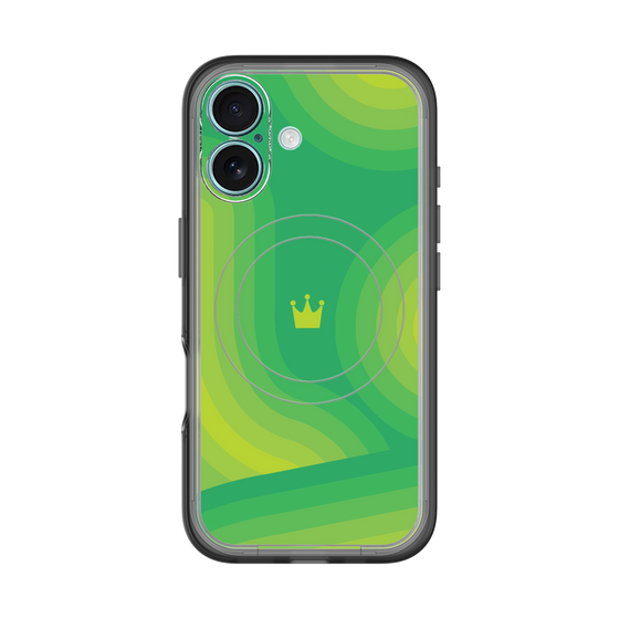 スリムプロテクションプレミアムケース with MagSafe［ CASEPLAY Winding Pattern - Green ］