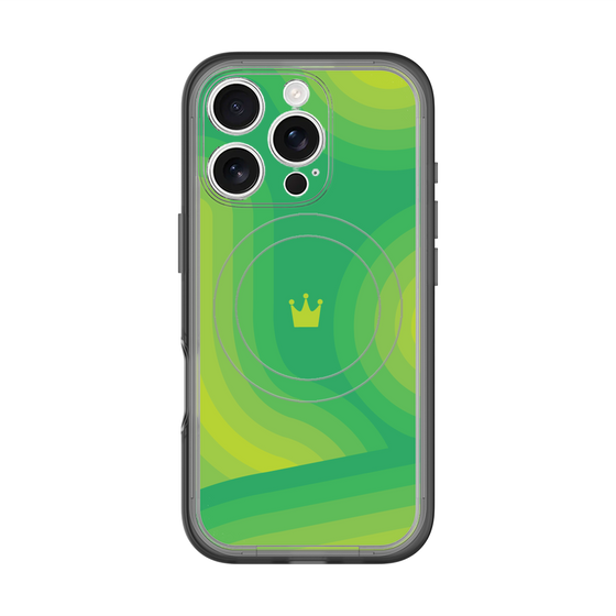 スリムプロテクションプレミアムケース with MagSafe［ CASEPLAY Winding Pattern - Green ］