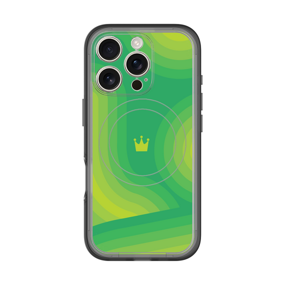 スリムプロテクションプレミアムケース with MagSafe［ CASEPLAY Winding Pattern - Green ］
