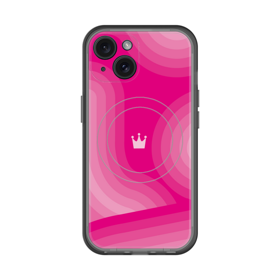 スリムプロテクションプレミアムケース with MagSafe［ CASEPLAY Winding Pattern - Pink ］