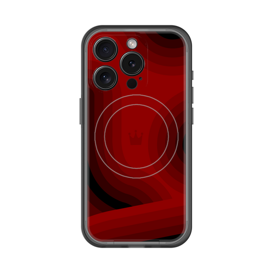 スリムプロテクションプレミアムケース with MagSafe［ CASEPLAY Winding Pattern - Red ］