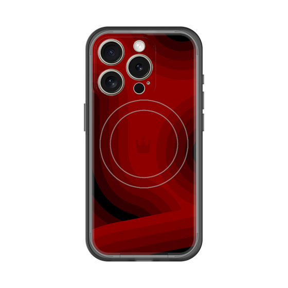 スリムプロテクションプレミアムケース with MagSafe［ CASEPLAY Winding Pattern - Red ］