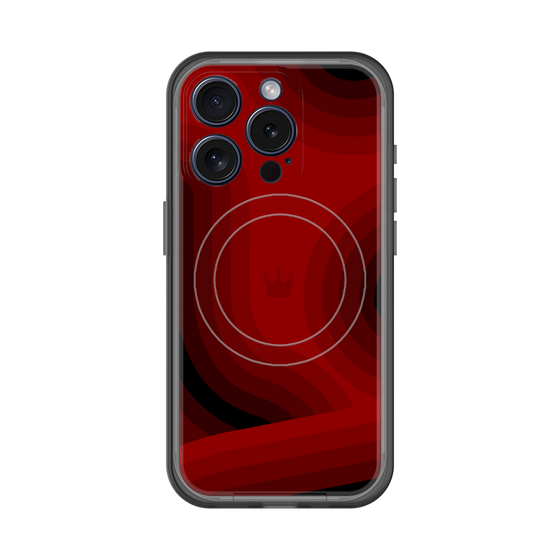 スリムプロテクションプレミアムケース with MagSafe［ CASEPLAY Winding Pattern - Red ］