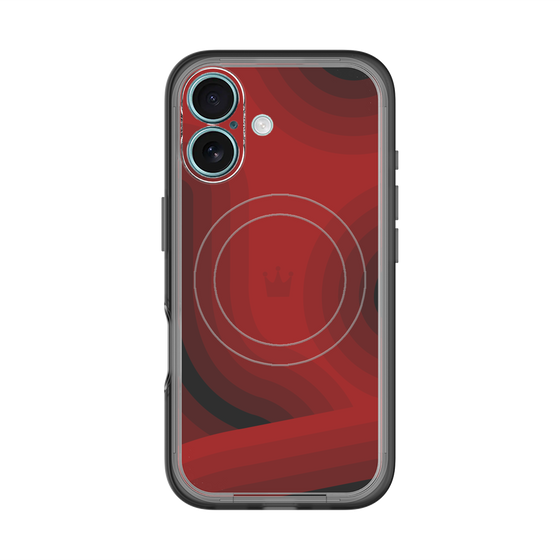 スリムプロテクションプレミアムケース with MagSafe［ CASEPLAY Winding Pattern - Red ］