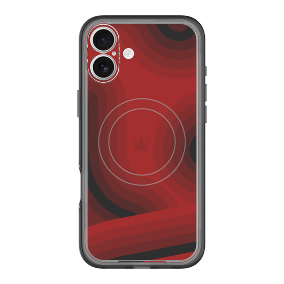 スリムプロテクションプレミアムケース with MagSafe［ CASEPLAY Winding Pattern - Red ］