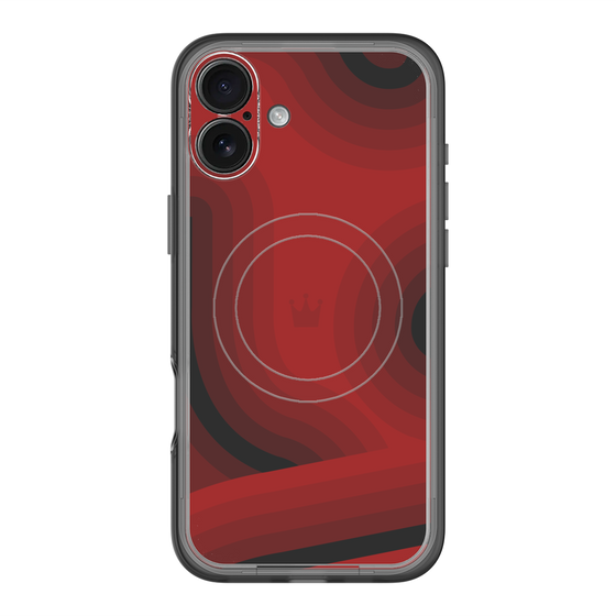 スリムプロテクションプレミアムケース with MagSafe［ CASEPLAY Winding Pattern - Red ］