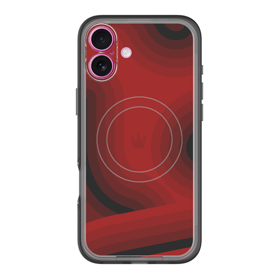 スリムプロテクションプレミアムケース with MagSafe［ CASEPLAY Winding Pattern - Red ］