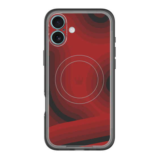 スリムプロテクションプレミアムケース with MagSafe［ CASEPLAY Winding Pattern - Red ］