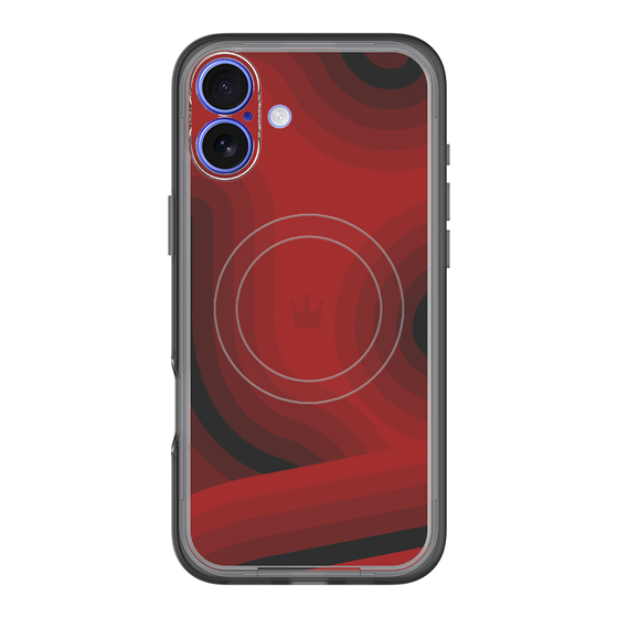 スリムプロテクションプレミアムケース with MagSafe［ CASEPLAY Winding Pattern - Red ］
