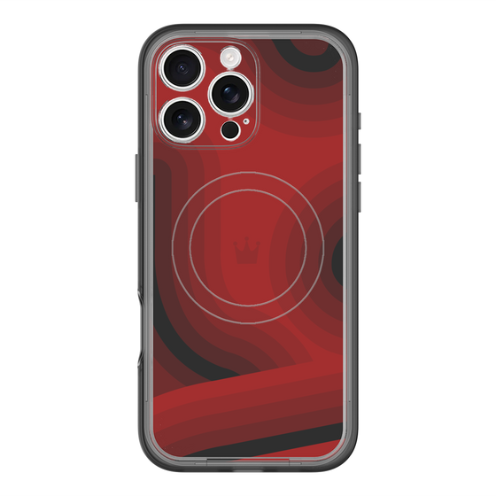 スリムプロテクションプレミアムケース with MagSafe［ CASEPLAY Winding Pattern - Red ］