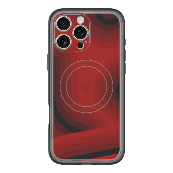 スリムプロテクションプレミアムケース with MagSafe［ CASEPLAY Winding Pattern - Red ］