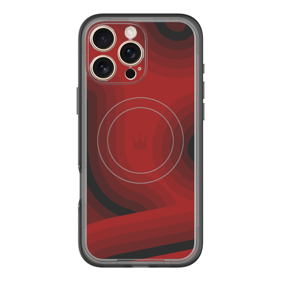 スリムプロテクションプレミアムケース with MagSafe［ CASEPLAY Winding Pattern - Red ］