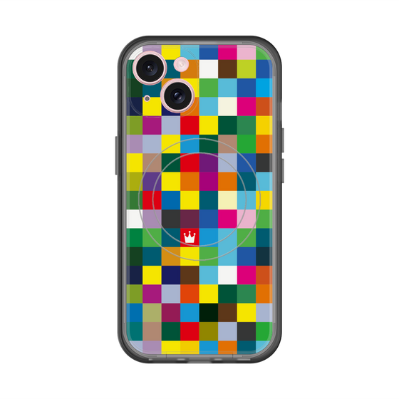 スリムプロテクションプレミアムケース with MagSafe［ CASEPLAY Rainbow Check ］