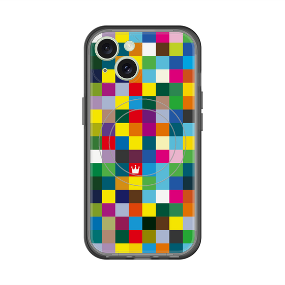 スリムプロテクションプレミアムケース with MagSafe［ CASEPLAY Rainbow Check ］