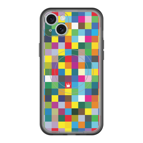 スリムプロテクションプレミアムケース with MagSafe［ CASEPLAY Rainbow Check ］