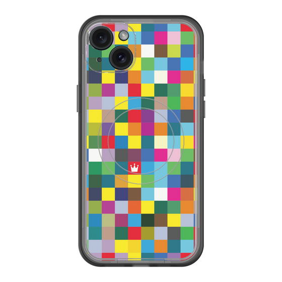 スリムプロテクションプレミアムケース with MagSafe［ CASEPLAY Rainbow Check ］