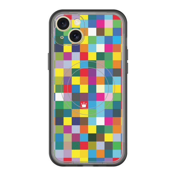 スリムプロテクションプレミアムケース with MagSafe［ CASEPLAY Rainbow Check ］
