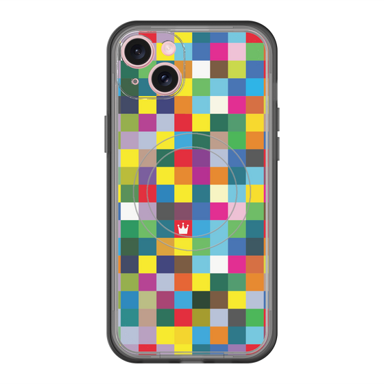 スリムプロテクションプレミアムケース with MagSafe［ CASEPLAY Rainbow Check ］