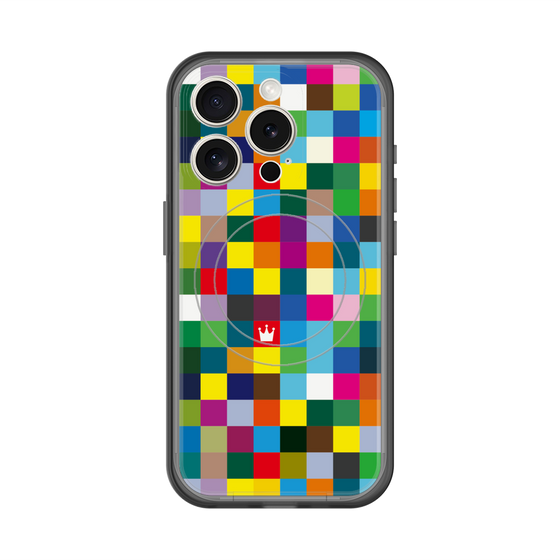 スリムプロテクションプレミアムケース with MagSafe［ CASEPLAY Rainbow Check ］