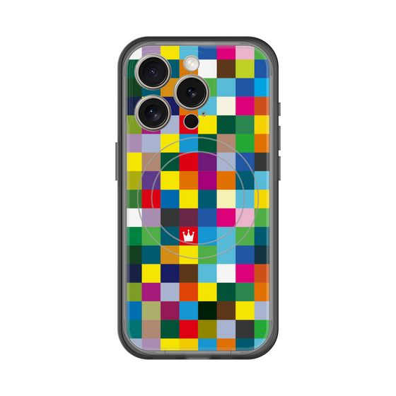スリムプロテクションプレミアムケース with MagSafe［ CASEPLAY Rainbow Check ］