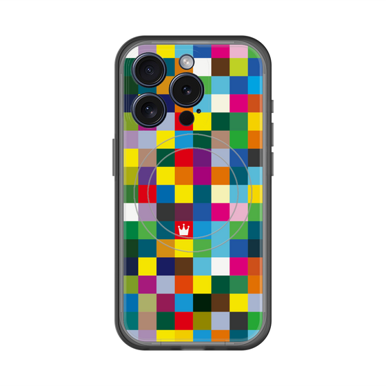 スリムプロテクションプレミアムケース with MagSafe［ CASEPLAY Rainbow Check ］