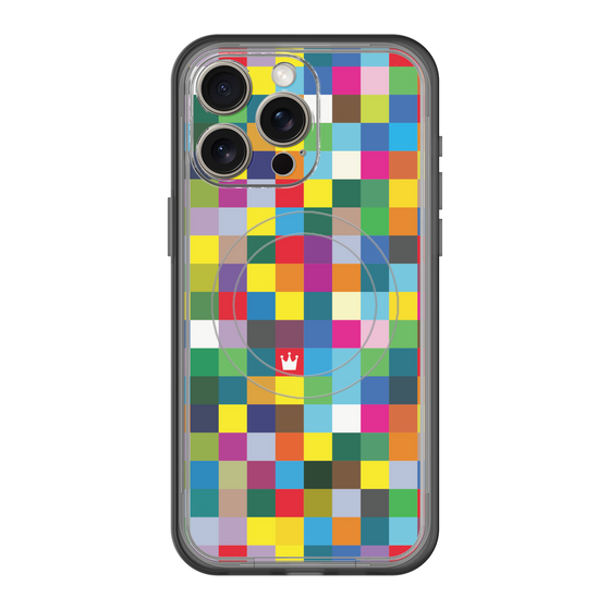 スリムプロテクションプレミアムケース with MagSafe［ CASEPLAY Rainbow Check ］