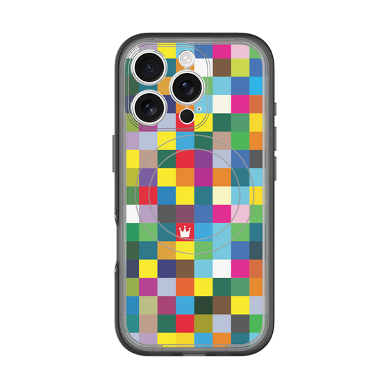 スリムプロテクションプレミアムケース with MagSafe［ CASEPLAY Rainbow Check ］