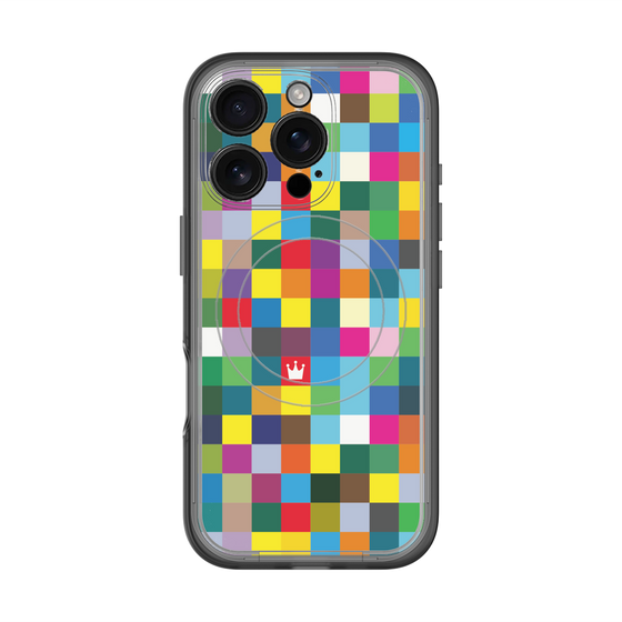 スリムプロテクションプレミアムケース with MagSafe［ CASEPLAY Rainbow Check ］