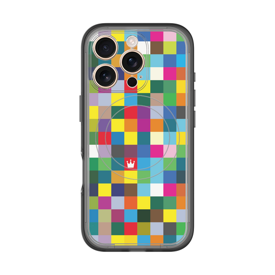 スリムプロテクションプレミアムケース with MagSafe［ CASEPLAY Rainbow Check ］
