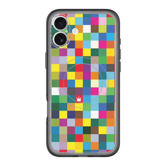 スリムプロテクションプレミアムケース with MagSafe［ CASEPLAY Rainbow Check ］