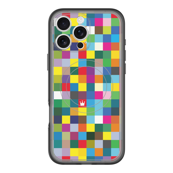 スリムプロテクションプレミアムケース with MagSafe［ CASEPLAY Rainbow Check ］