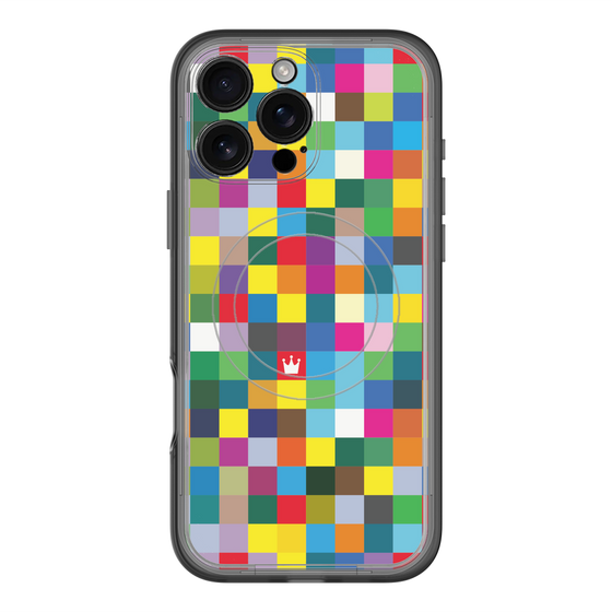 スリムプロテクションプレミアムケース with MagSafe［ CASEPLAY Rainbow Check ］