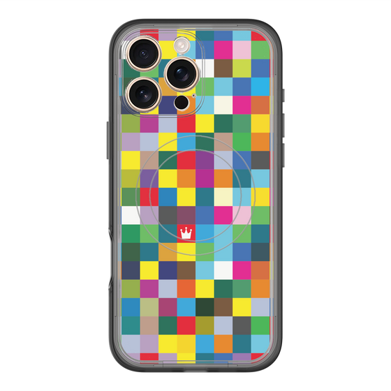 スリムプロテクションプレミアムケース with MagSafe［ CASEPLAY Rainbow Check ］
