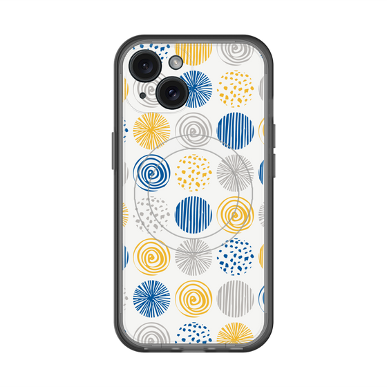 スリムプロテクションプレミアムケース with MagSafe［ Nordic Circle - Blue ］
