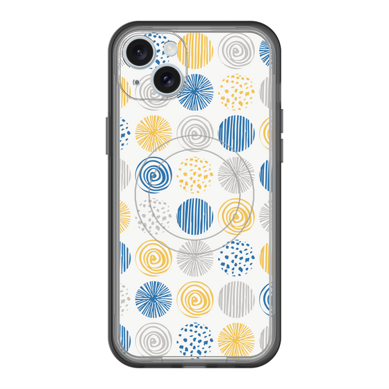 スリムプロテクションプレミアムケース with MagSafe［ Nordic Circle - Blue ］