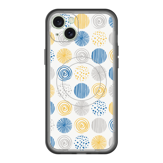 スリムプロテクションプレミアムケース with MagSafe［ Nordic Circle - Blue ］