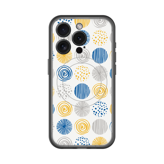 スリムプロテクションプレミアムケース with MagSafe［ Nordic Circle - Blue ］