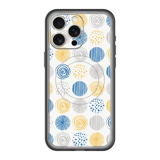 スリムプロテクションプレミアムケース with MagSafe［ Nordic Circle - Blue ］