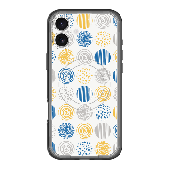 スリムプロテクションプレミアムケース with MagSafe［ Nordic Circle - Blue ］