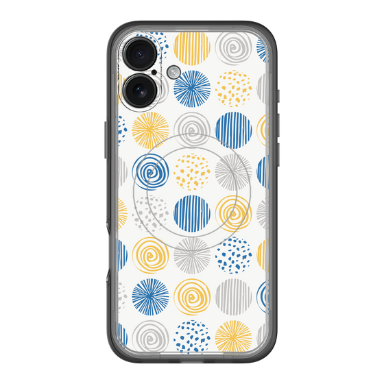 スリムプロテクションプレミアムケース with MagSafe［ Nordic Circle - Blue ］