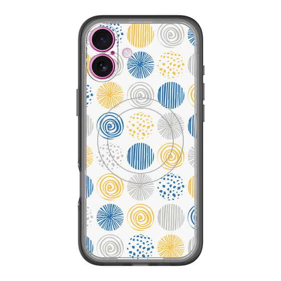 スリムプロテクションプレミアムケース with MagSafe［ Nordic Circle - Blue ］