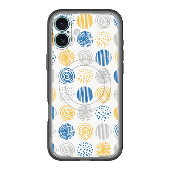 スリムプロテクションプレミアムケース with MagSafe［ Nordic Circle - Blue ］