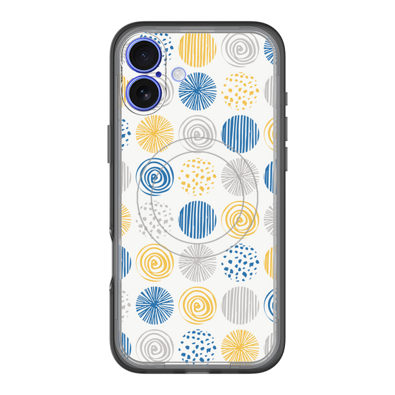 スリムプロテクションプレミアムケース with MagSafe［ Nordic Circle - Blue ］