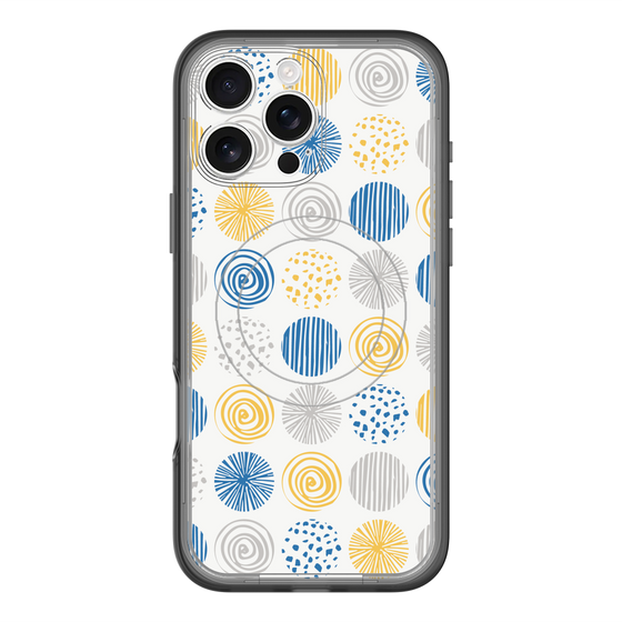 スリムプロテクションプレミアムケース with MagSafe［ Nordic Circle - Blue ］