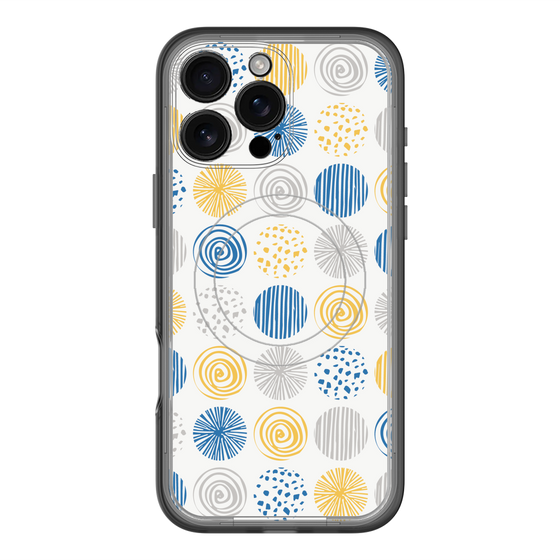 スリムプロテクションプレミアムケース with MagSafe［ Nordic Circle - Blue ］